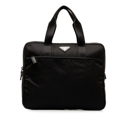 Prada Triangle Plate Bag Handbag VA0609 Black Nylon Leather Men's PRADA