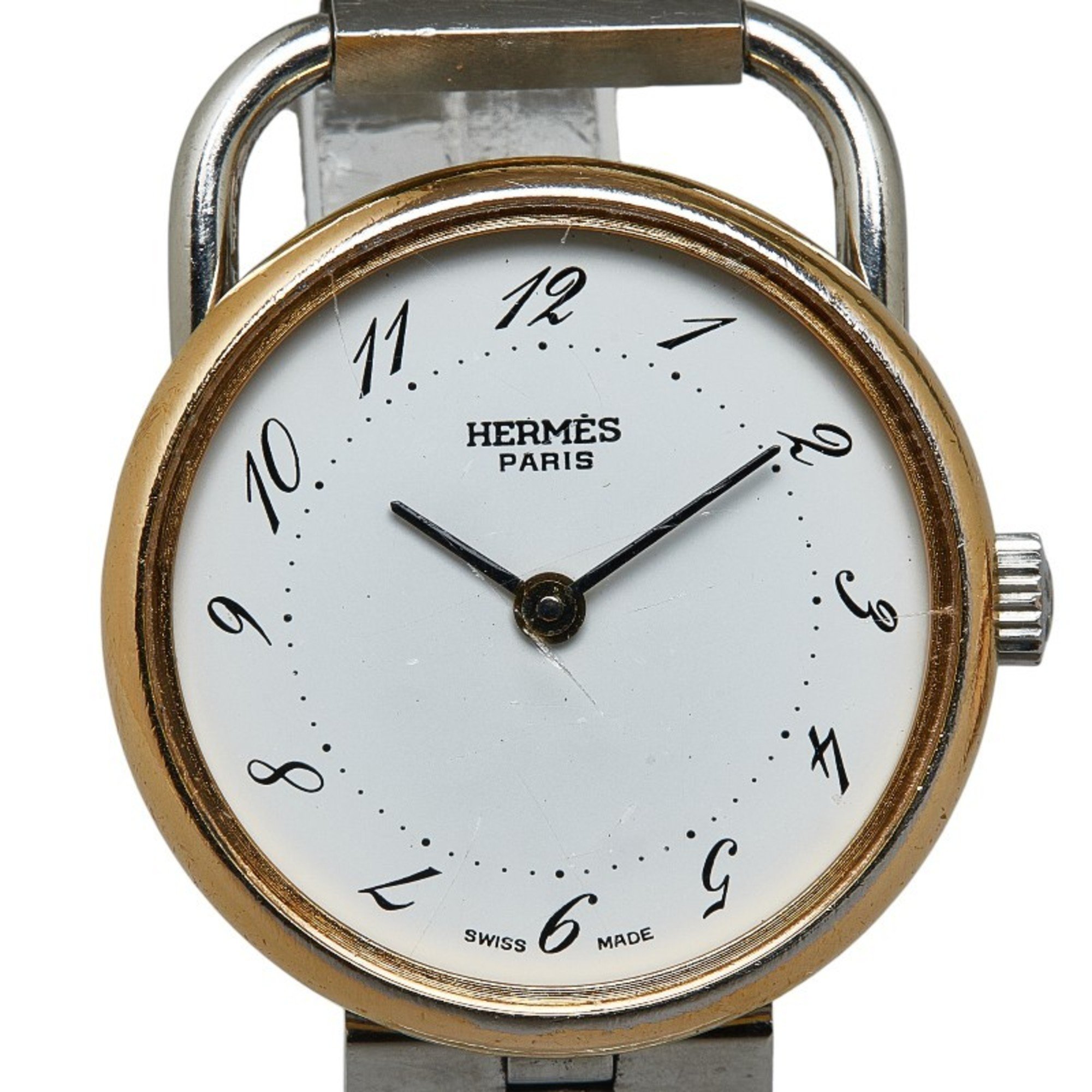 Hermes Arceau Watch Quartz White Dial Stainless Steel Plated Women's HERMES