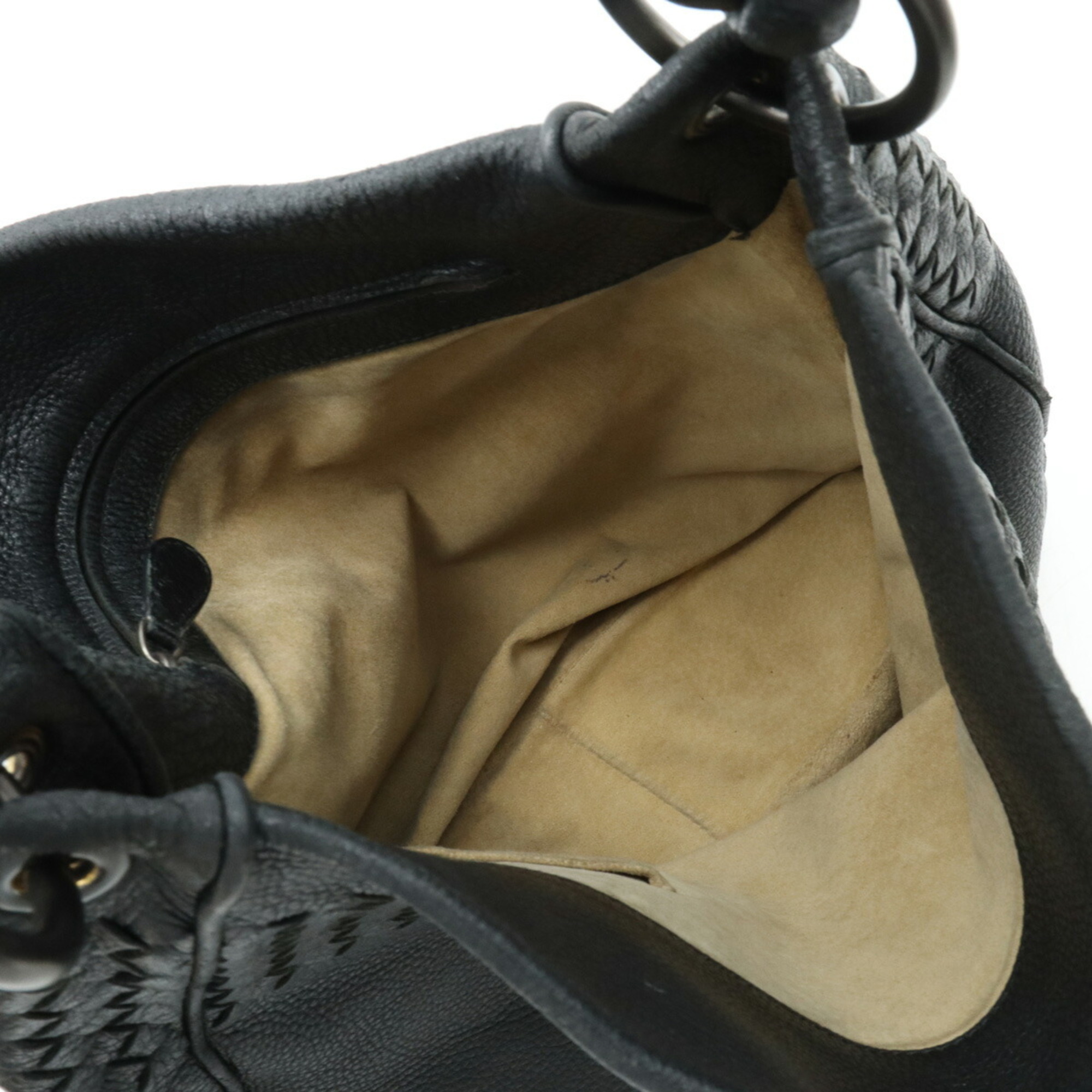 BOTTEGA VENETA Bottega Veneta Intrecciato Shoulder Bag Leather Black 174526