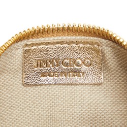 Jimmy Choo Star Studs Pouch Clutch Bag Second Gold Leather Women's JIMMY CHOO