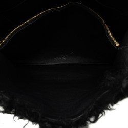 CELINE Chain Shoulder Bag Tote Black Mouton Women's