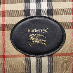 Burberry Nova Check Shadow Horse Boston Bag Beige Canvas Leather Women's BURBERRY