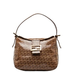 FENDI Zucchino Mamma Bucket Handbag Bag 26426 Beige Brown Vinyl Leather Women's