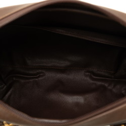 Burberry Check Handbag Khaki Brown Nylon Leather Women's BURBERRY