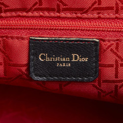 Christian Dior Dior Cannage Lady Shoulder Bag Handbag Black Leather Women's