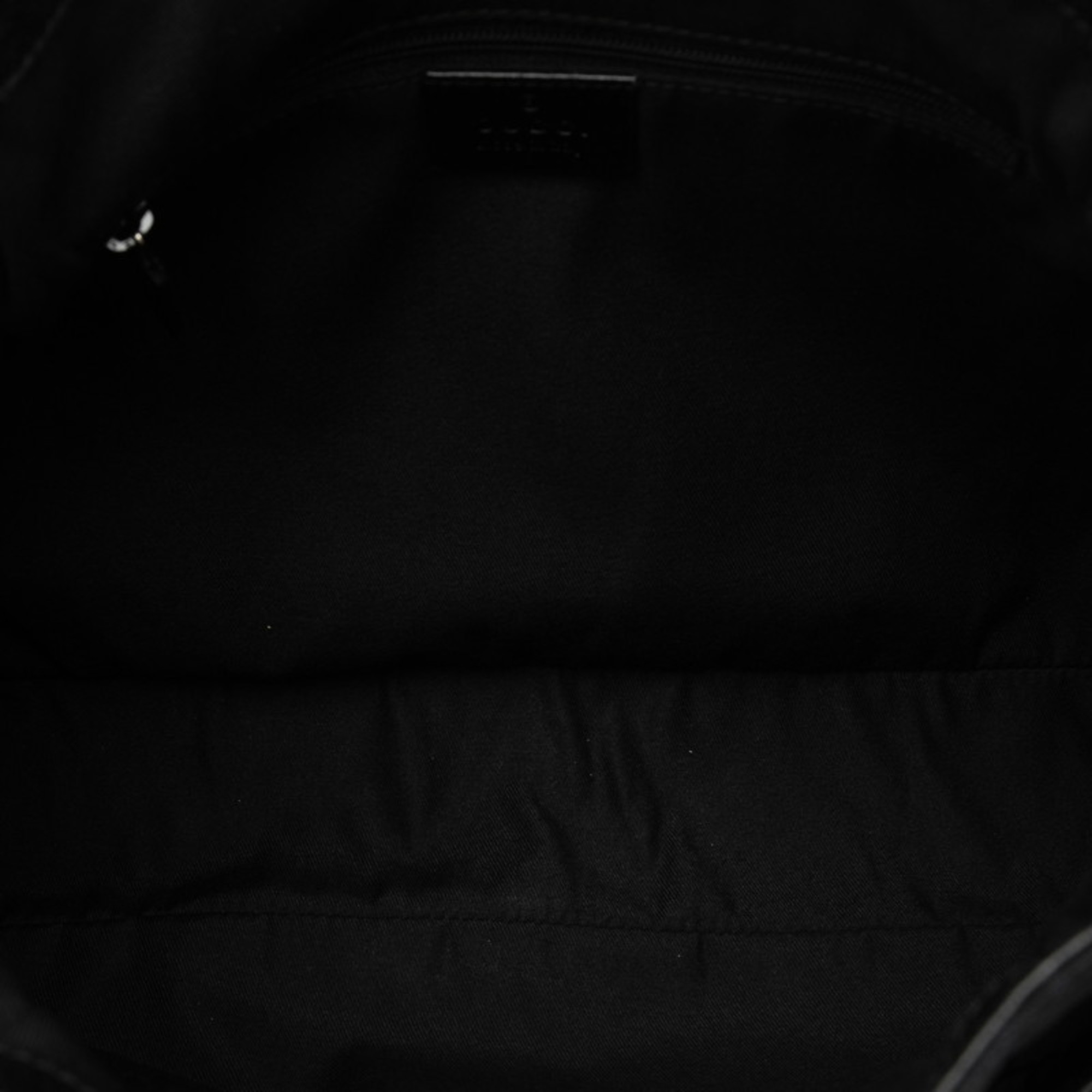 Gucci GG Canvas Handbag Tote Bag 121023 Black Leather Women's GUCCI