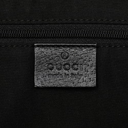 Gucci GG Canvas Handbag Tote Bag 121023 Black Leather Women's GUCCI