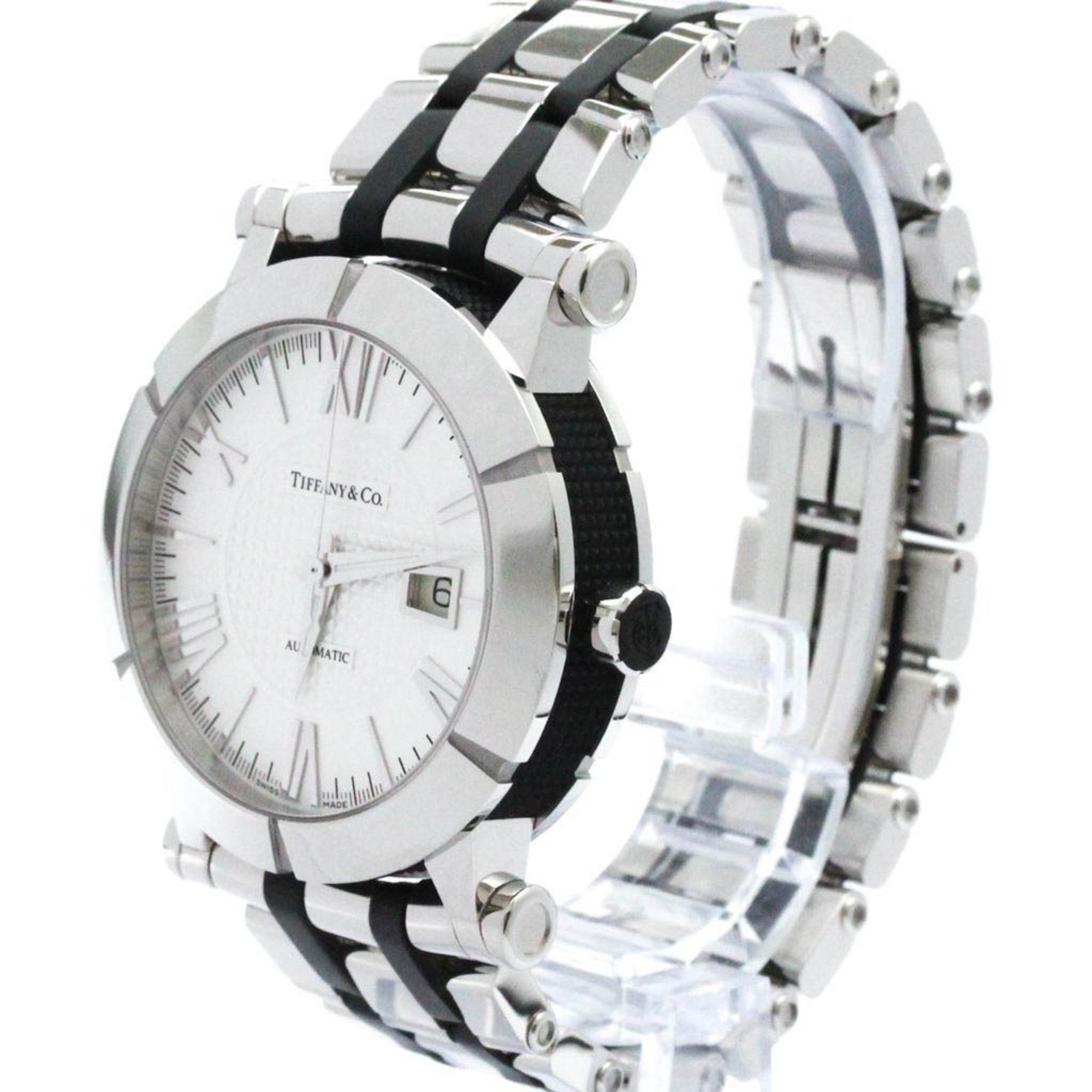 Polished TIFFANY Atlas Steel Rubber Automatic Watch Z1000.70.12A10A00A BF571251