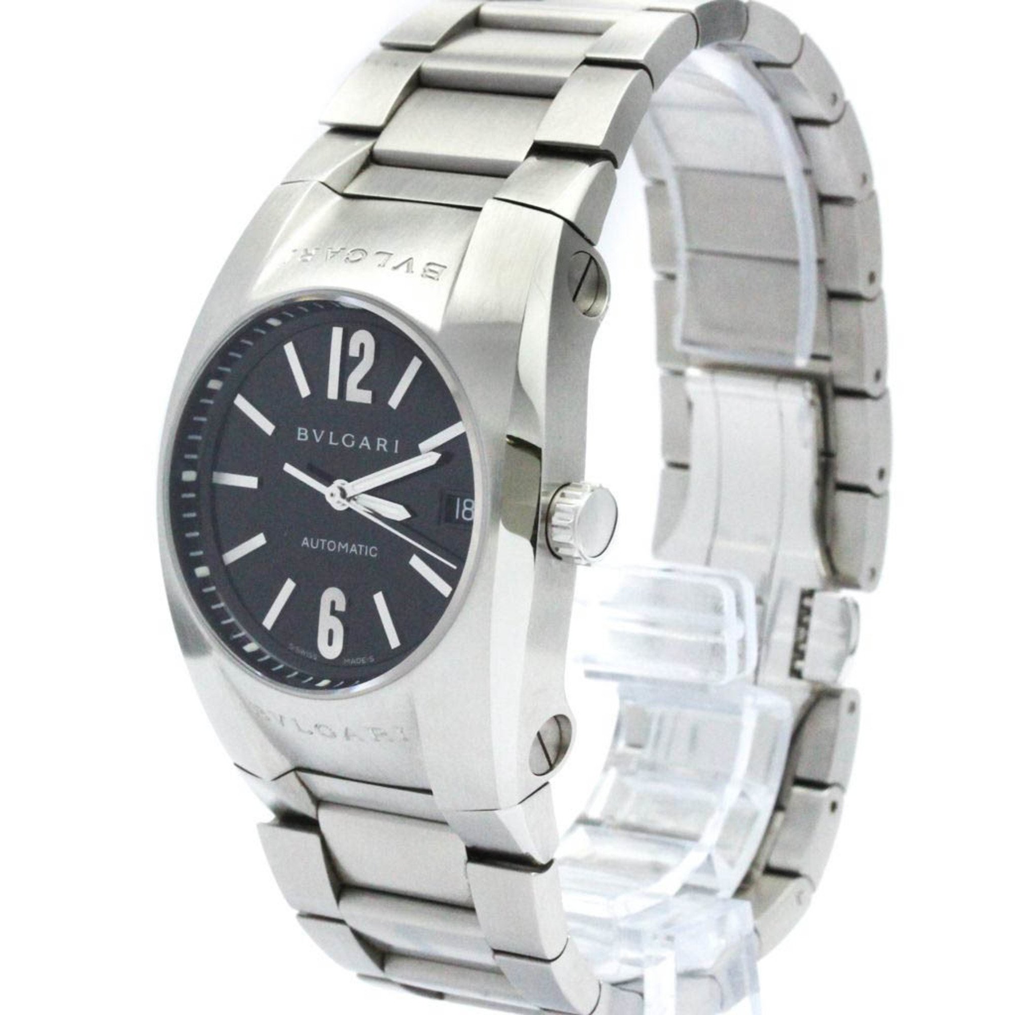 Polished BVLGARI Ergon Stainless Steel Automatic Mid Size Watch EG35S BF571282