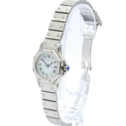 Polished CARTIER Santos Octagon Stainless Steel Automatic Ladies Watch BF571284