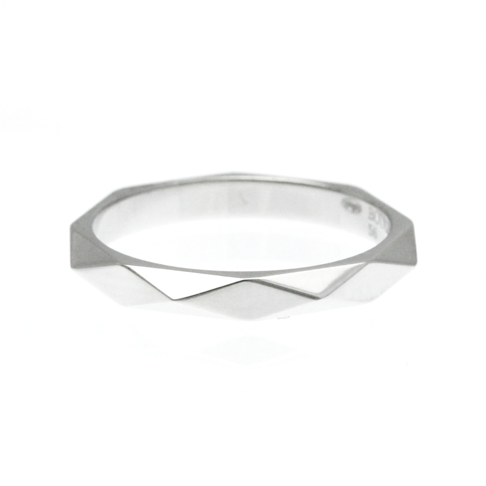 Boucheron Facette Ring Medium Ring Platinum Fashion No Stone Band Ring Silver