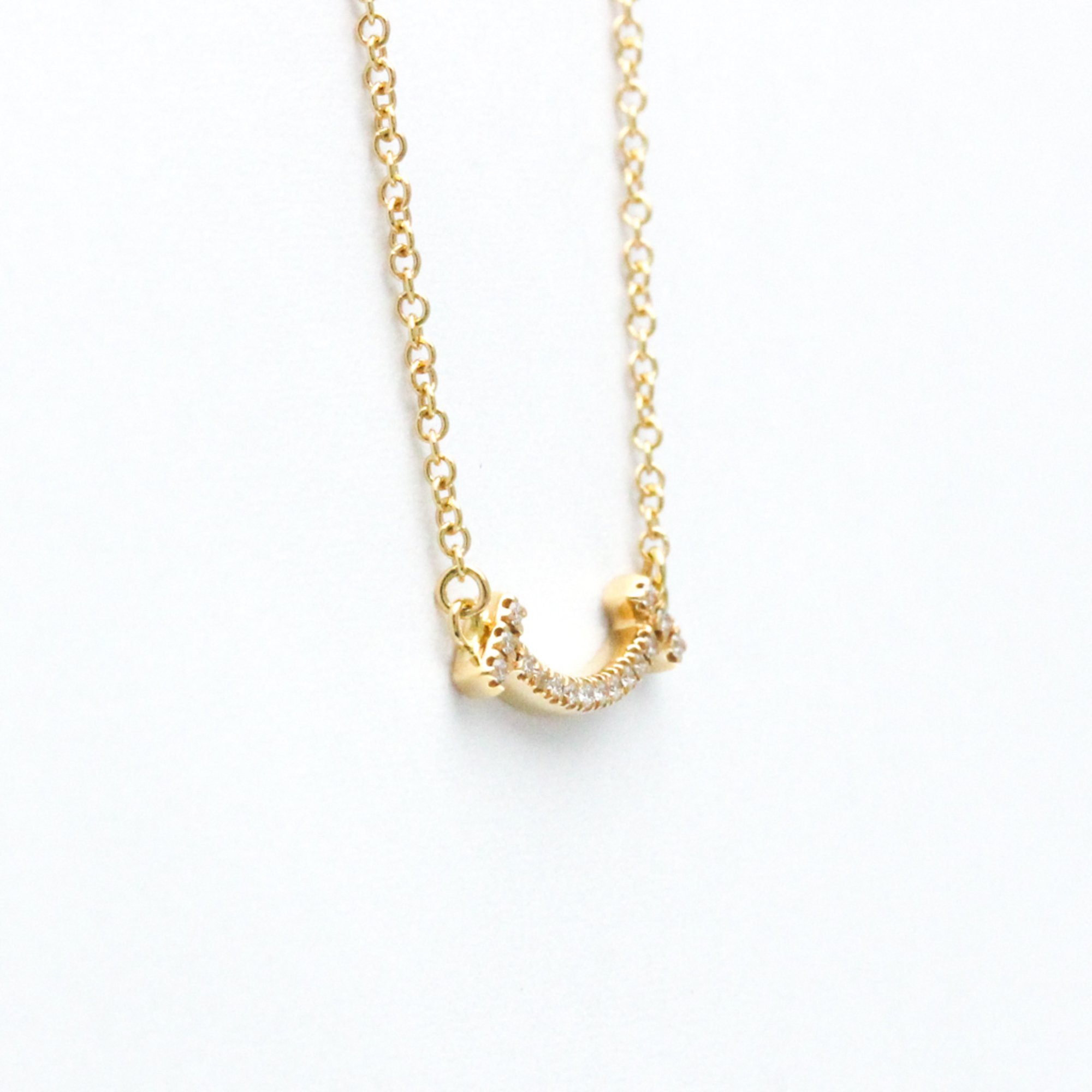 Tiffany T Smile Mini Diamond Necklace Yellow Gold (18K) Diamond Men,Women Fashion Pendant Necklace (Gold)