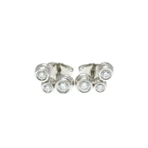Tiffany Bubble Earrings Diamond Platinum Stud Earrings Silver