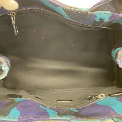 Prada handbag canapa canvas navy blue ladies