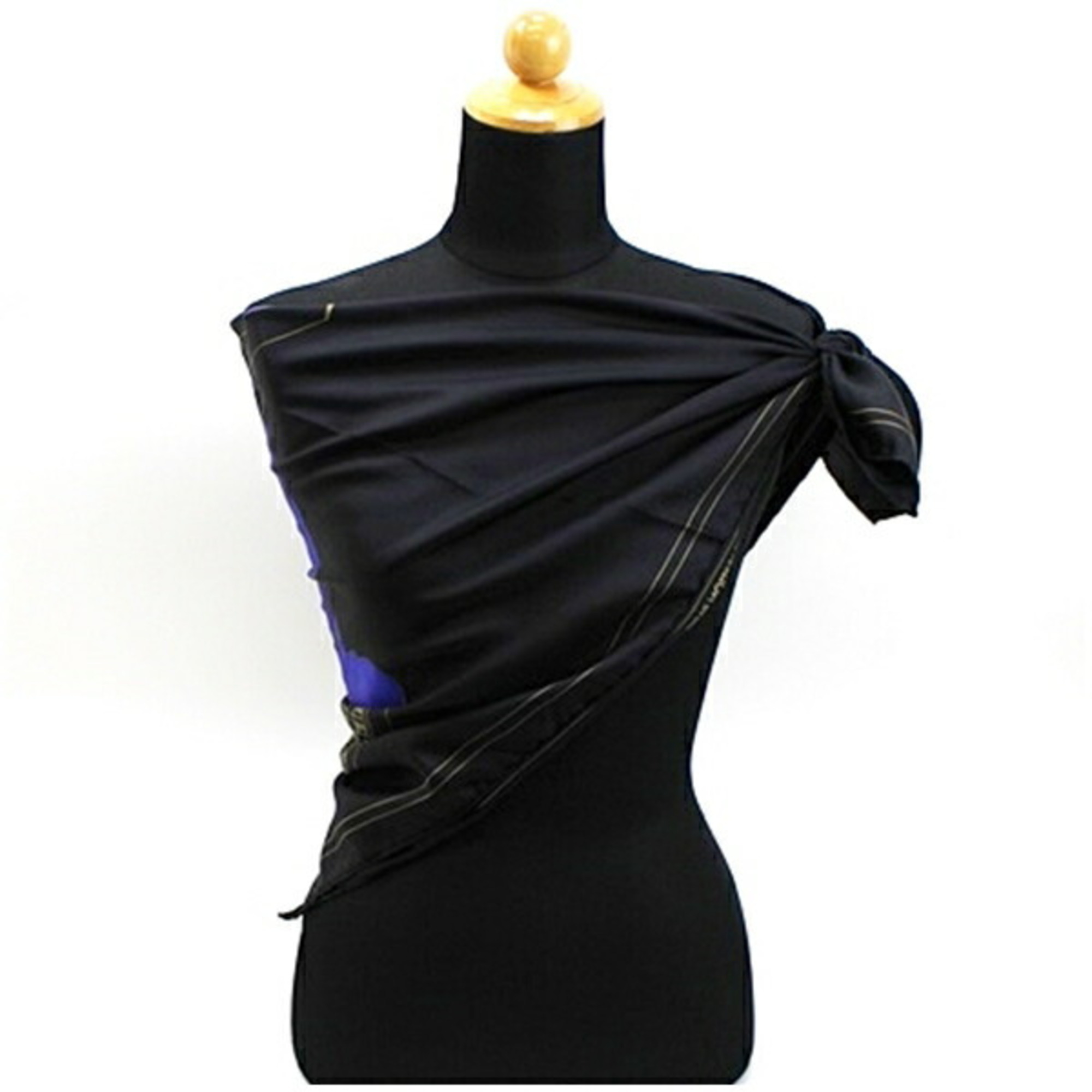 Louis Vuitton Silk Scarf Muffler Black Women's