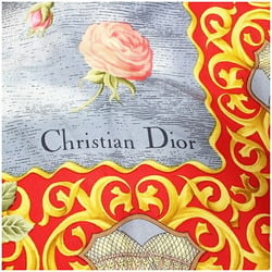 Christian Dior Silk Scarf Muffler Red Balloon CHRISTIAN DIOR Women's