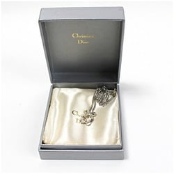 Christian Dior Necklace Ribbon Motif Silver Color Women's