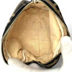 Fendi pouch, approx. 15cm wide, Zucca pattern, brown nylon, for women, FENDI