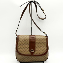 GUCCI 001 116 Shoulder Bag Pochette Micro GG Brown Supreme Canvas Women's Fashion
