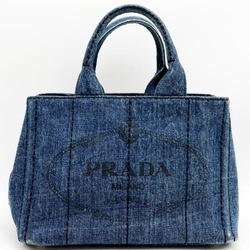 PRADA Prada handbag tote bag Canapa navy indigo blue denim canvas ladies women's fashion
