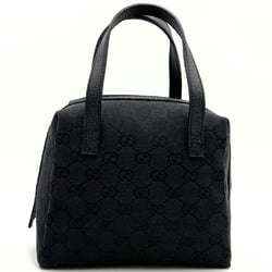 Gucci handbag black GG canvas leather ladies 124542 GUCCI