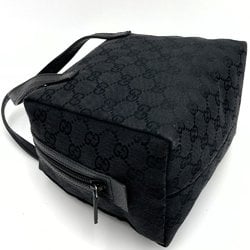 Gucci handbag black GG canvas leather ladies 124542 GUCCI