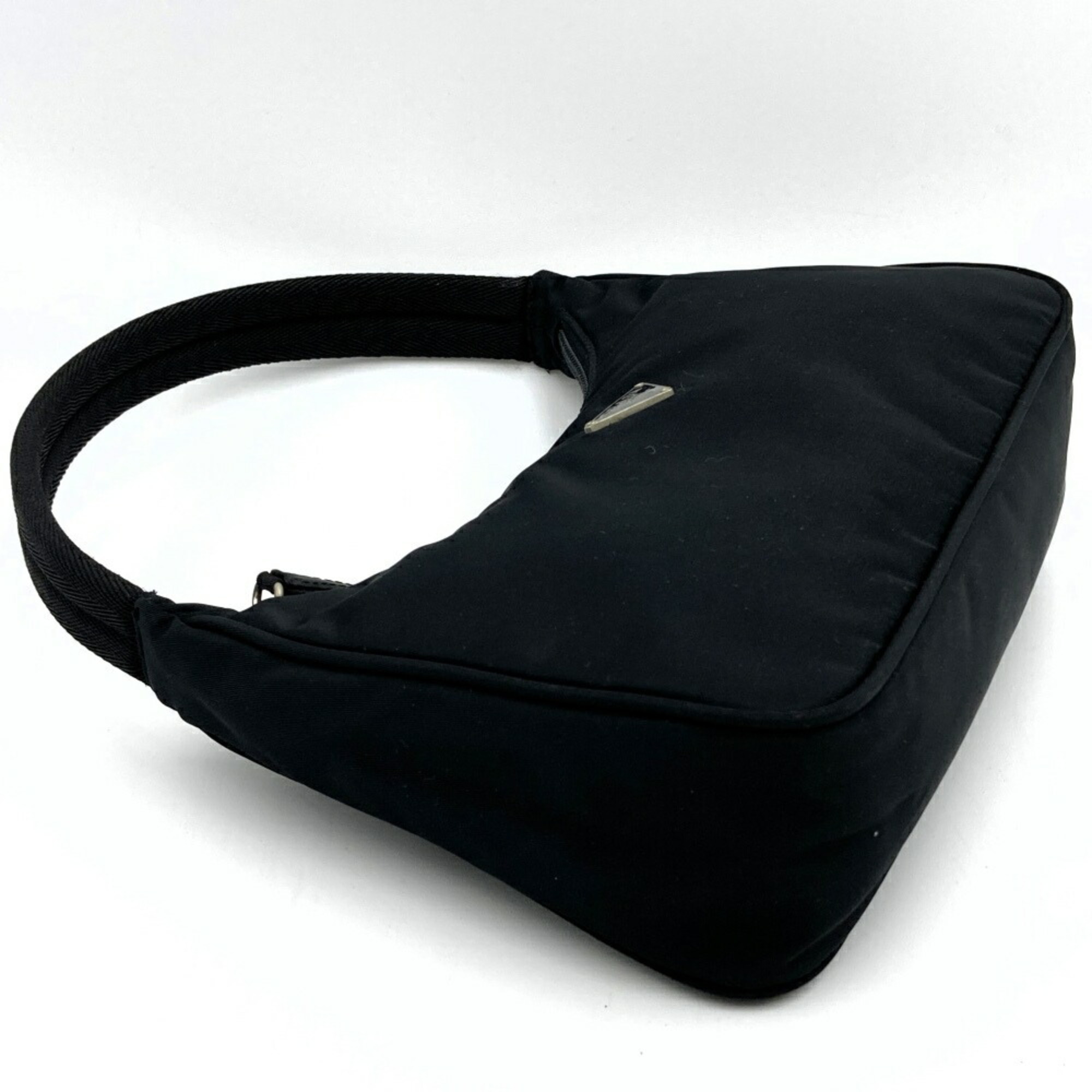 Prada pouch bag black nylon women's triangle PRADA