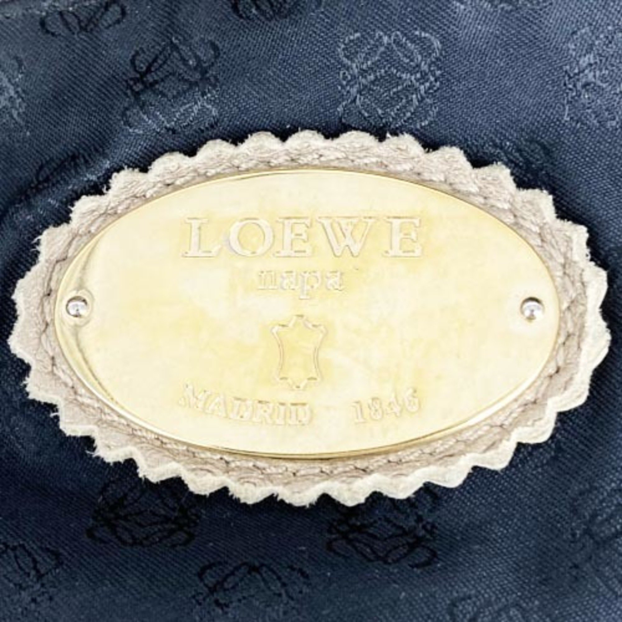 LOEWE Handbag Nappa Aire Anagram Leather Metallic Gold Women's Fashion