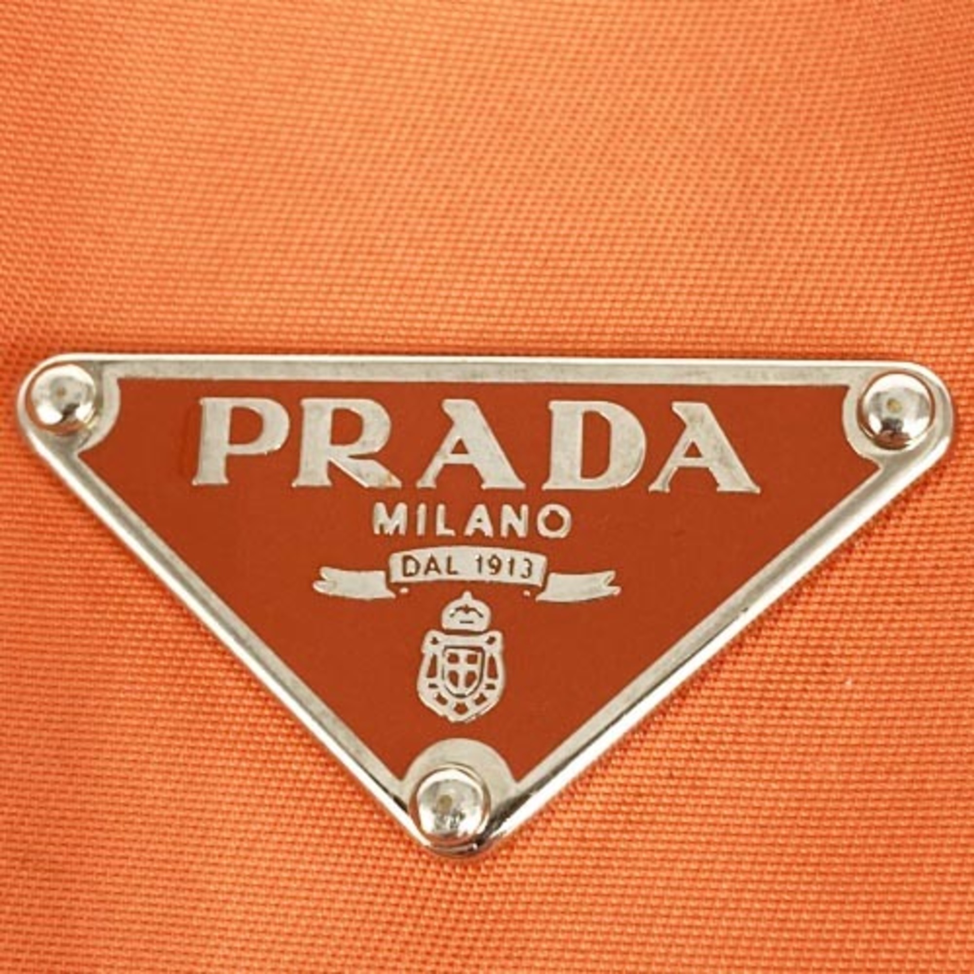 PRADA Prada Shoulder Bag Orange Nylon Triangle Plate Women's Men's Fashion