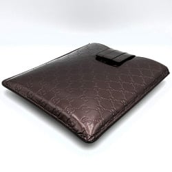 GUCCI 256575 iPad case, tablet GG embossed, brown patent leather, for women and men