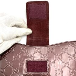 GUCCI 256575 iPad case, tablet GG embossed, brown patent leather, for women and men