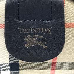 Burberrys Handbag Boston Nova Check Shadow Horse Beige Canvas Leather