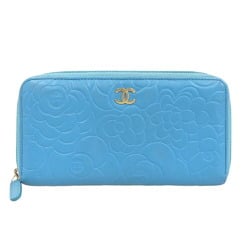 CHANEL Camellia Coco Mark Round Long Wallet Boutique Seal 2012/2/14 K.T 15th Series A50085
