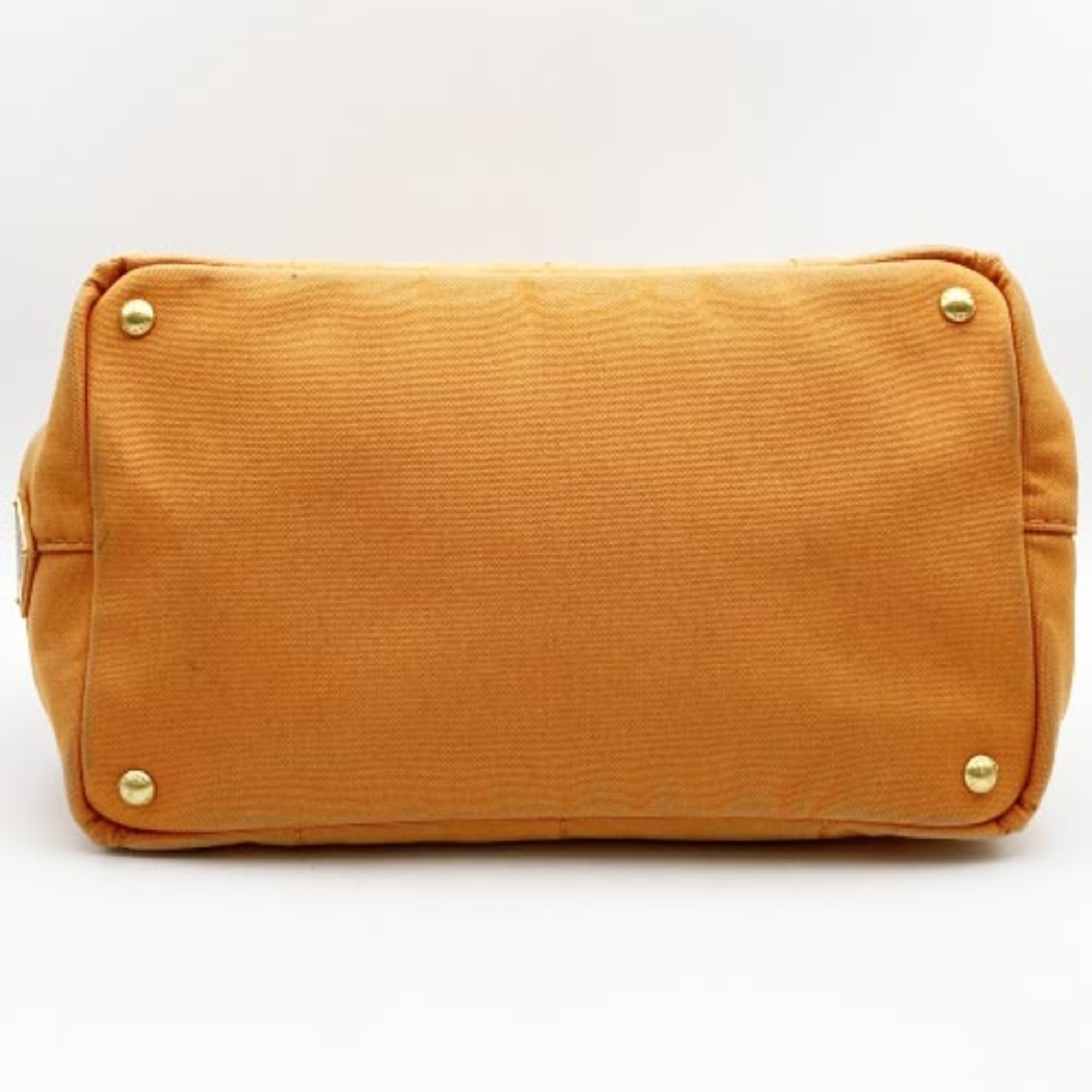 PRADA BN1877 Handbag Tote Bag Canapa Triangle Plate Orange Canvas Women's Fashion