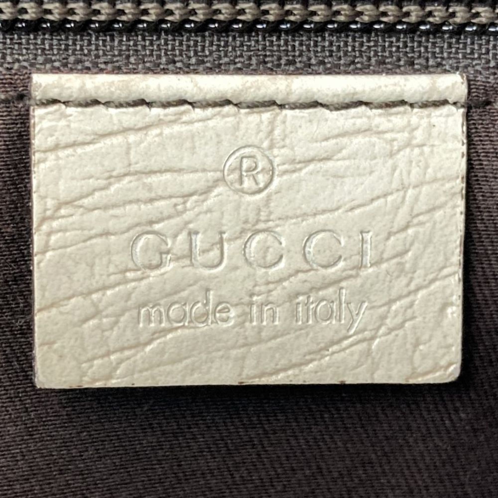 Gucci Tote Bag Beige Ivory White GG Supreme Leather Women's 181086 GUCCI