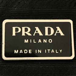 Prada handbag, black nylon, women's, triangle, PRADA