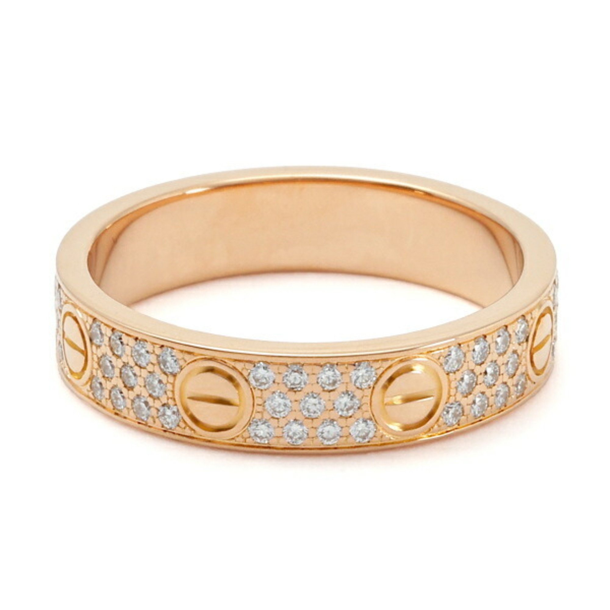 Cartier Love Wedding Ring Pavé Diamond K18PG Pink Gold