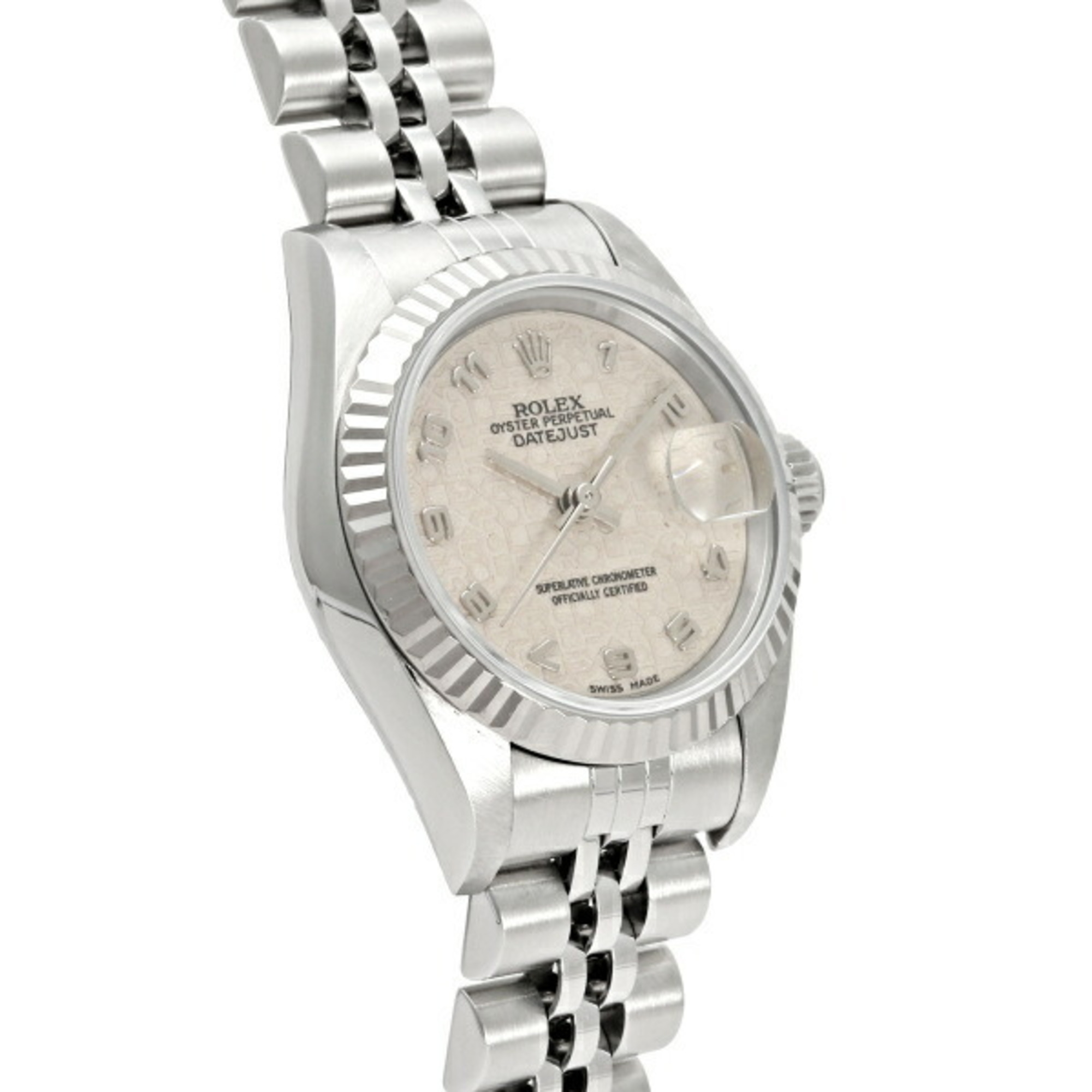 Rolex ROLEX Datejust 26 69174 Ivory Arabic Dial Wristwatch Women's
