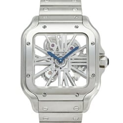 Cartier Santos de Skeleton WHSA0007 Silver Dial Men's Watch