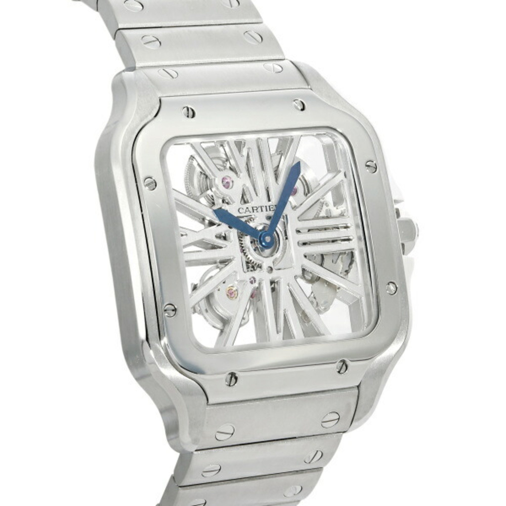 Cartier Santos de Skeleton WHSA0007 Silver Dial Men's Watch