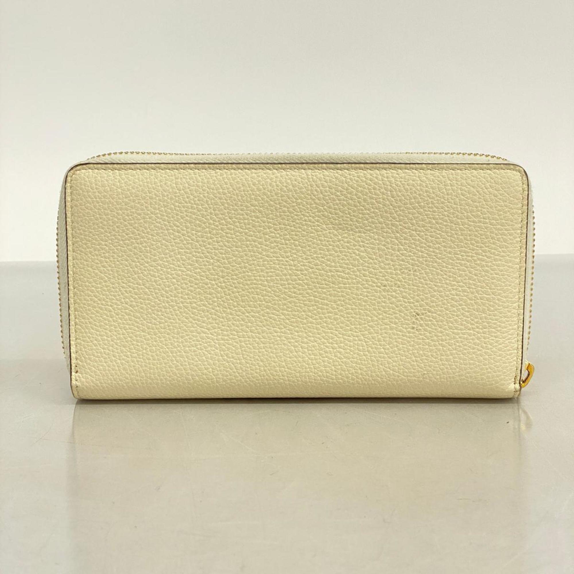 Gucci Long Wallet 570661 Leather Ivory Women's