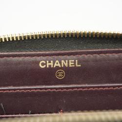 Chanel Long Wallet Matelasse Caviar Skin Black Women's