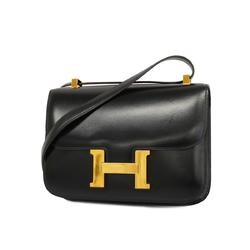 Hermes Shoulder Bag Constance 23 〇J Stamp Box Calf Black Women's