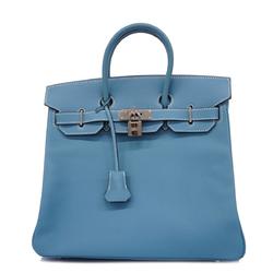 Hermes handbag Haute Couture 28 J stamped Epsom leather blue jean for women