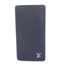 Louis Vuitton Long Wallet Taiga Portefeuille Brazza M30292 Navy Men's