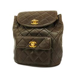 Chanel Backpack Matelasse Lambskin Black Women's