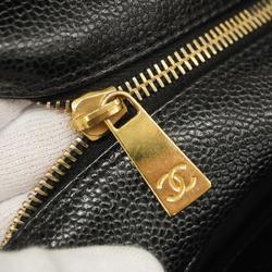 Chanel Shoulder Bag Matelasse Chain Caviar Skin Black Women's
