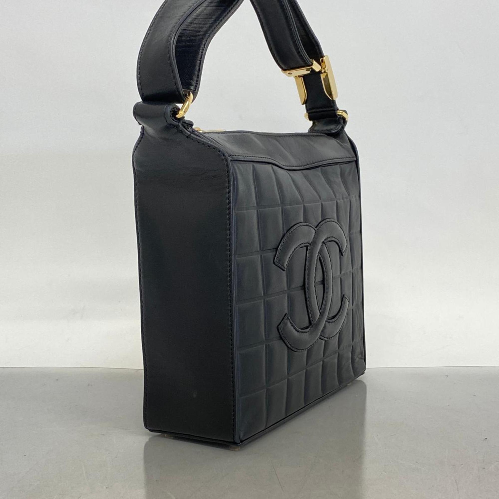 Chanel Handbag Chocolate Bar Lambskin Black Women's