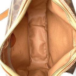 Celine Shoulder Bag Macadam Pattern Brown Leather Women's JMB11 CELINE