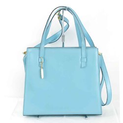 CELINE 2way handbag leather blue ladies